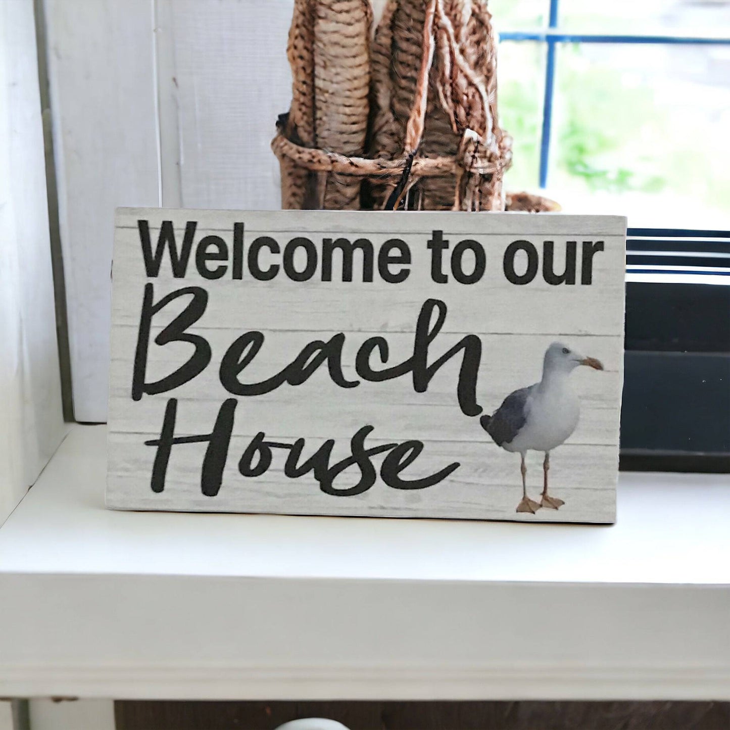 Welcome Beach House Seagull Sign - The Renmy Store Homewares & Gifts 