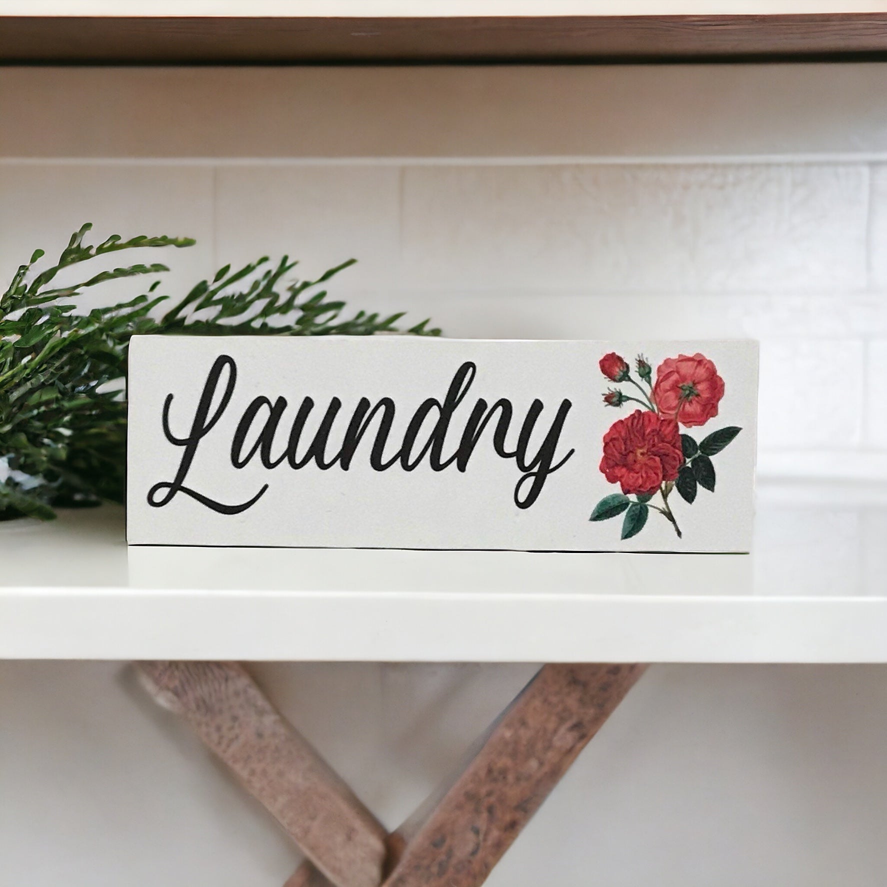 Red Rose Bud Toilet Laundry Bathroom Sign - The Renmy Store Homewares & Gifts 