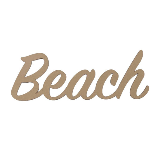 Beach MDF Shape Word Raw Wooden Wall Art - The Renmy Store Homewares & Gifts 