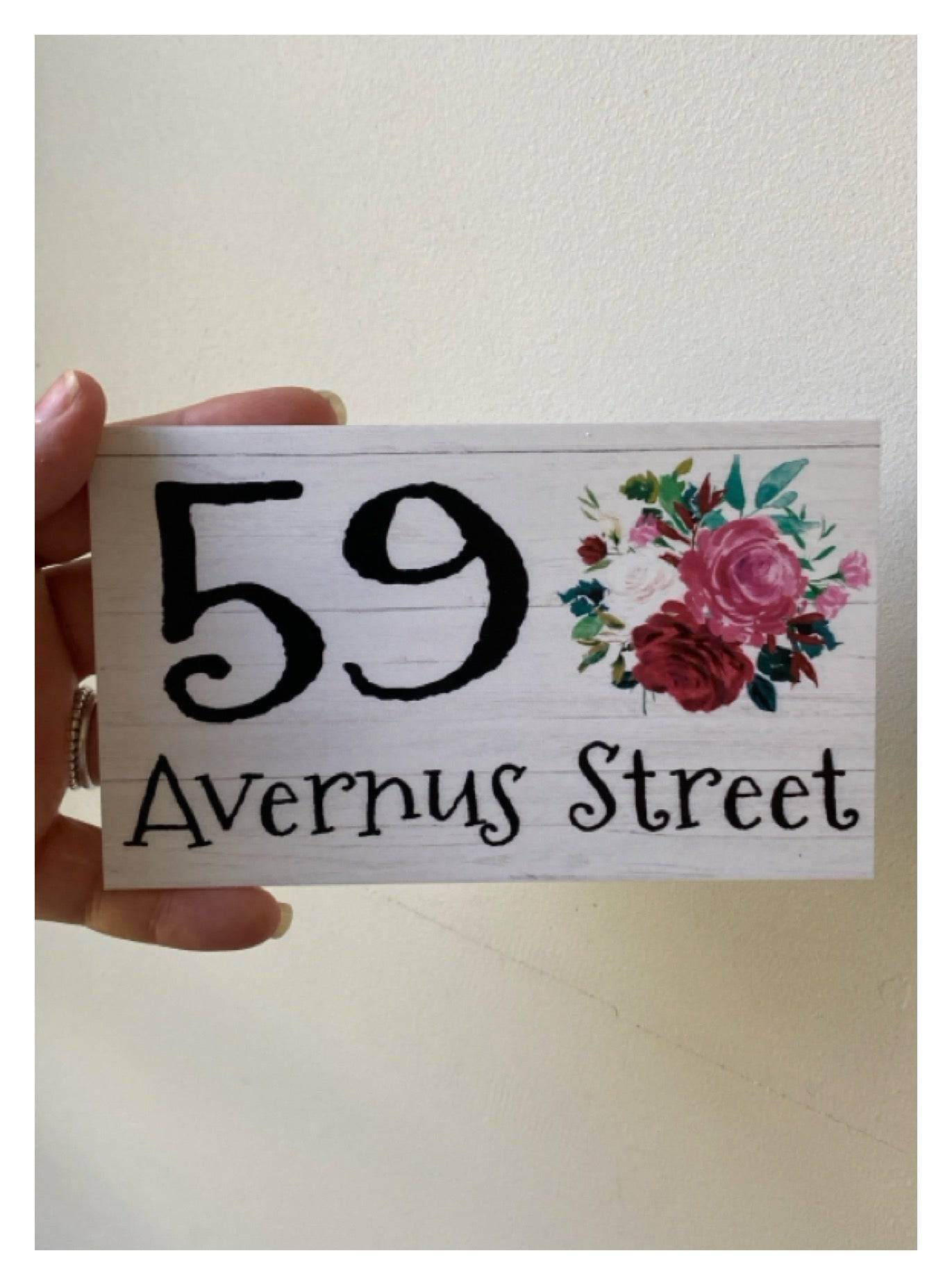 Floral Custom Persoanlised Address Cottage Sign - The Renmy Store Homewares & Gifts 