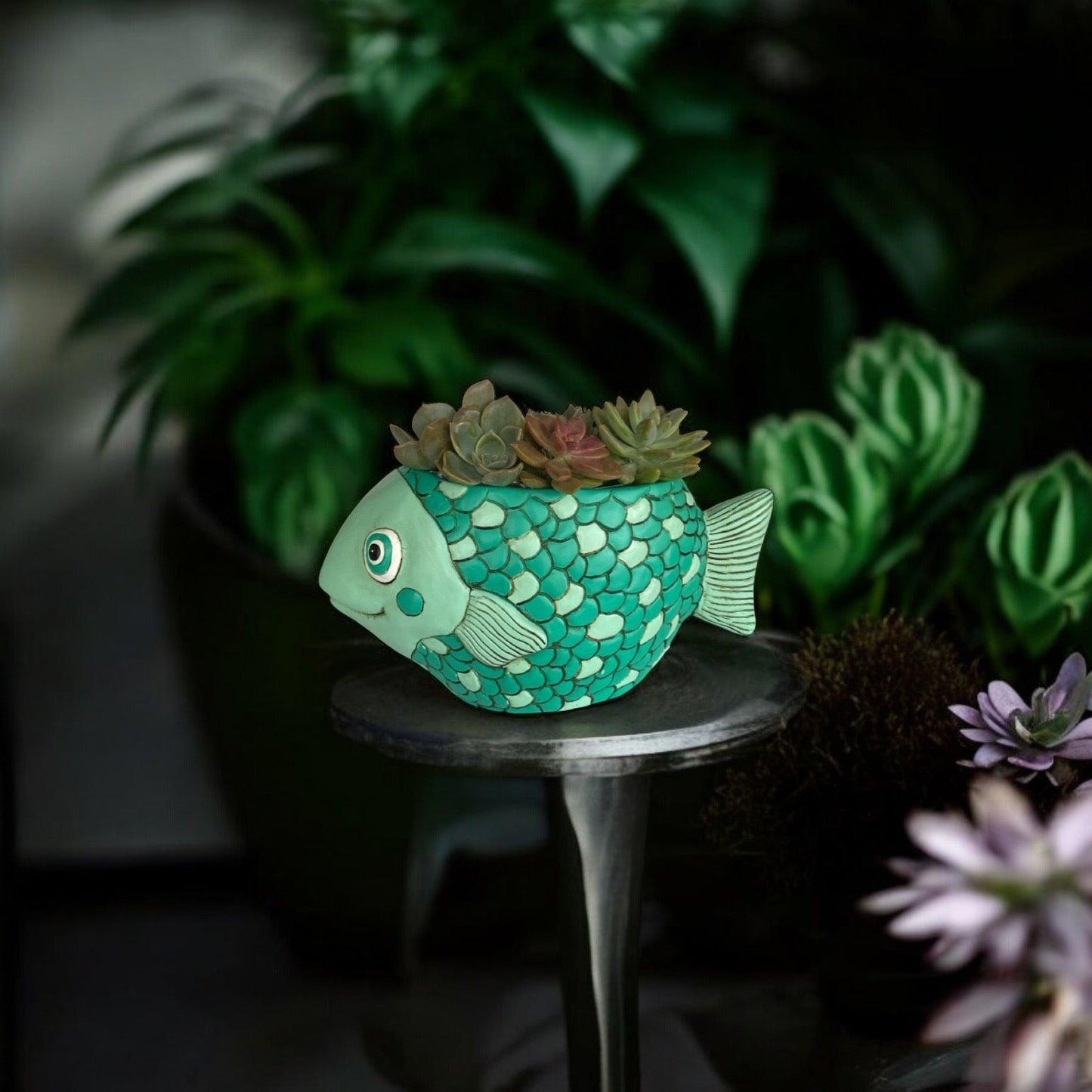 Fish Teal Funky Pot Planter Plant Large - The Renmy Store Homewares & Gifts 