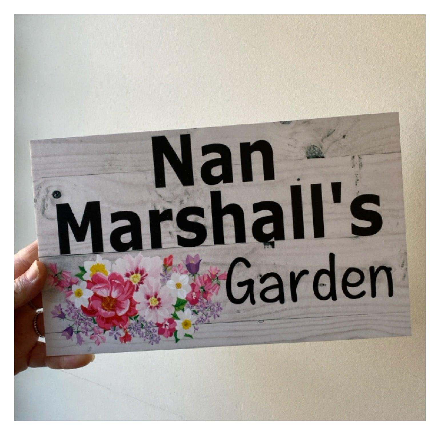 Garden Floral Pretty Personalised Custom Sign - The Renmy Store Homewares & Gifts 