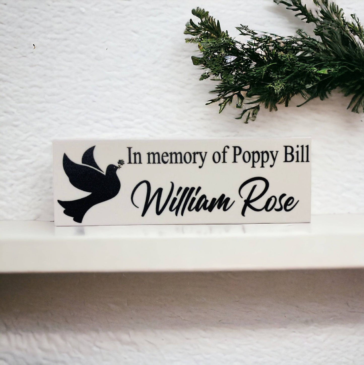 Memorial In Memory Of Custom Personalised Dove Sign - The Renmy Store Homewares & Gifts 