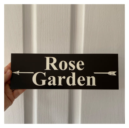 Custom Personalised Arrow Black Property Direction Sign