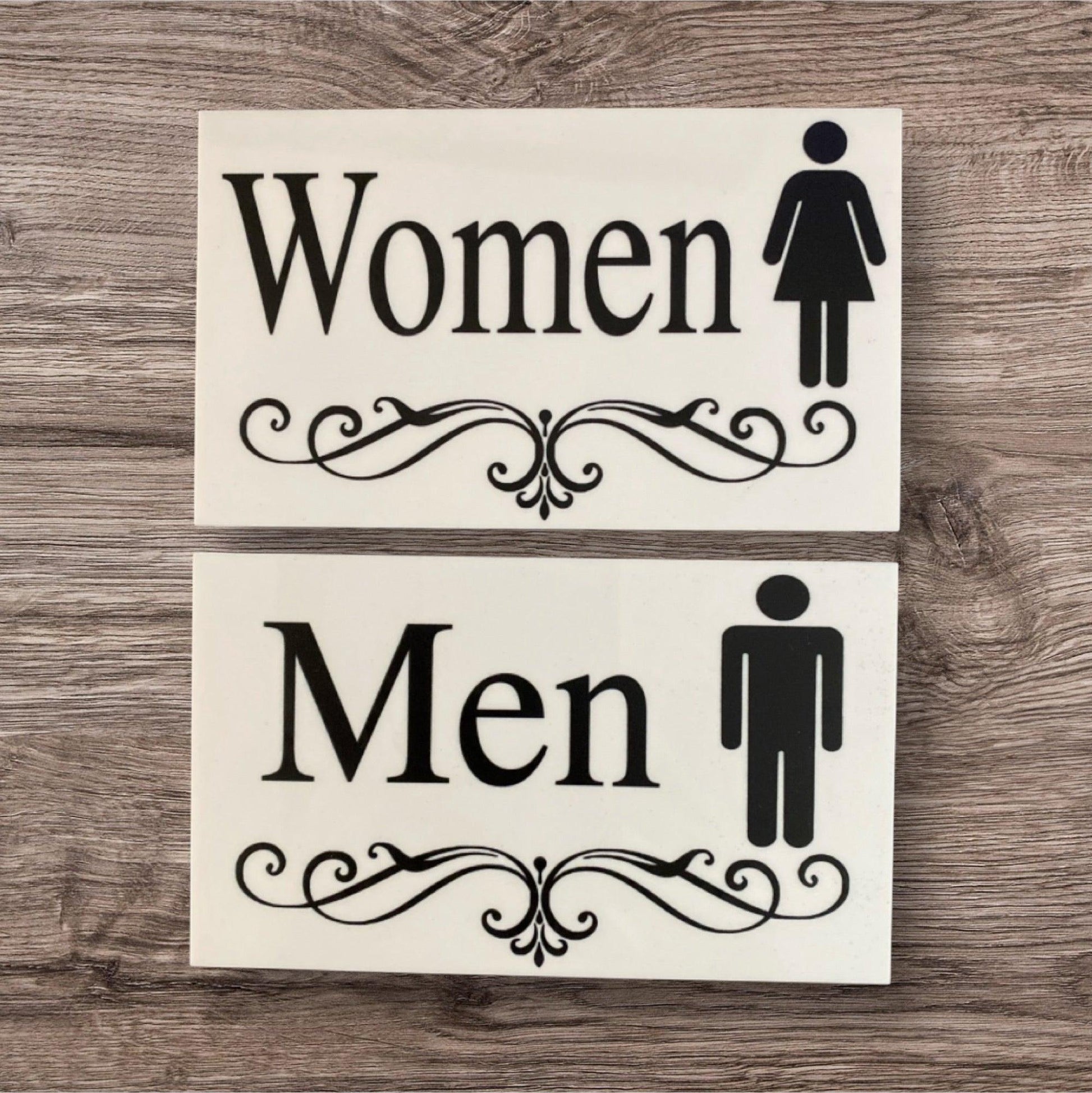 Toilet Door Women Men Vintage Scroll Sign - The Renmy Store Homewares & Gifts 