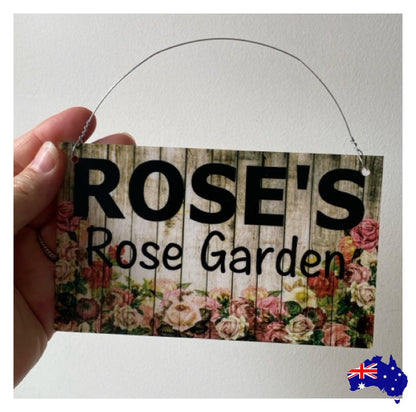 Floral Garden Rose Personalised Custom Sign