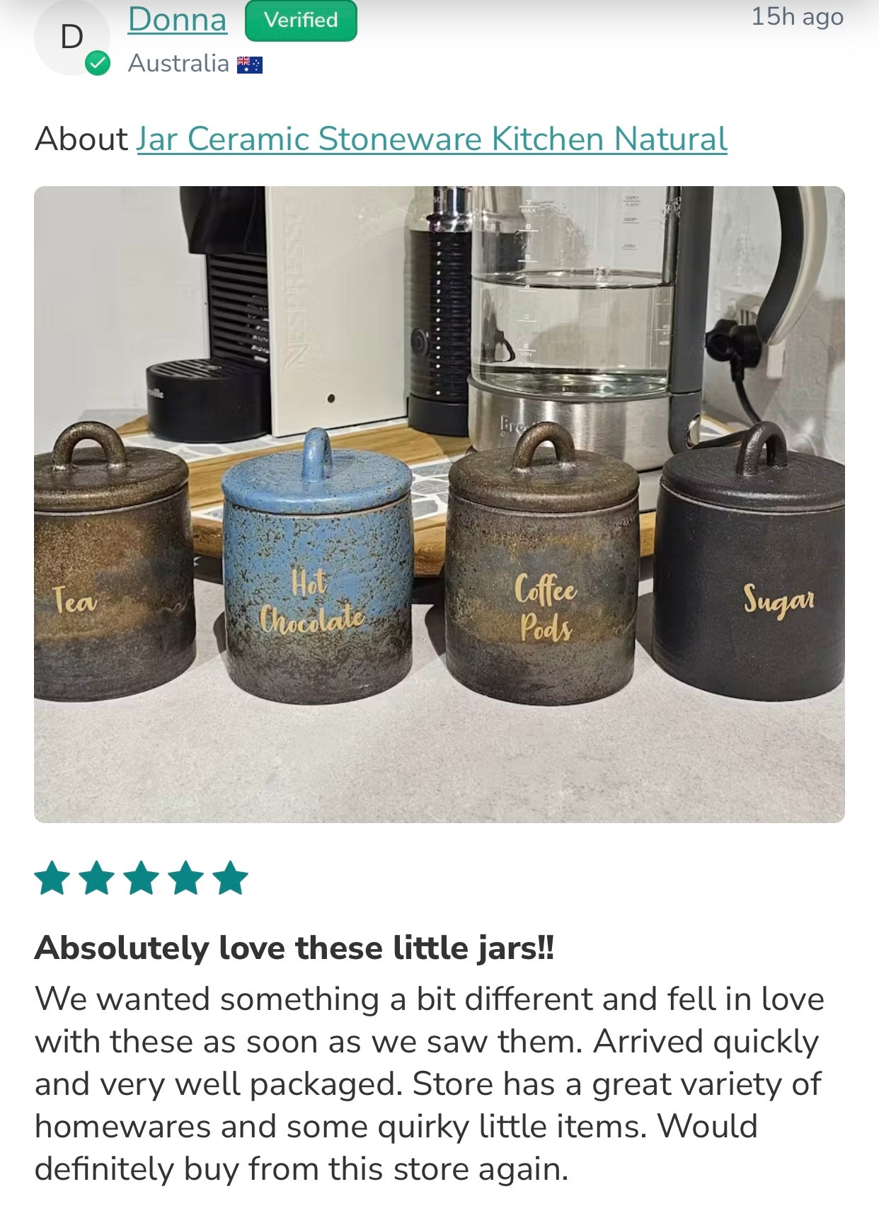 Jar Ceramic Stoneware Kitchen Natural