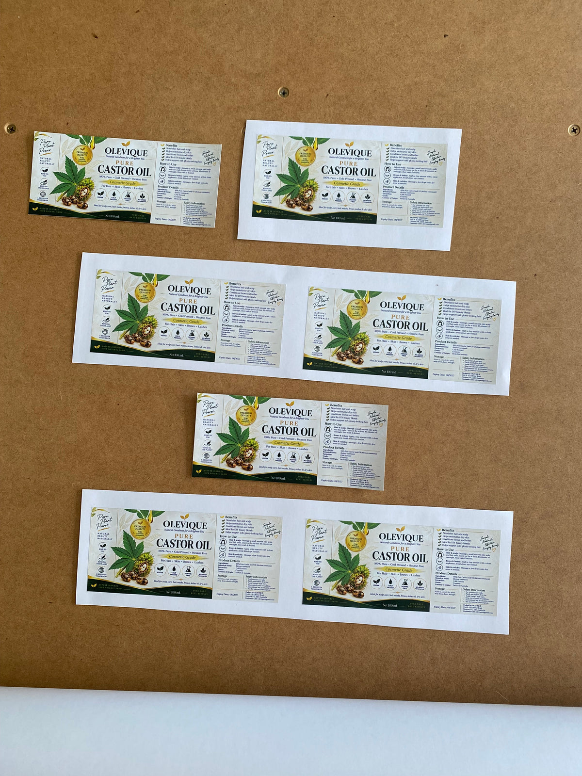 Custom Skincare & Castor Oil Labels | Oil-Resistant, Waterproof Cosmetic Stickers | Australian Made | Free Tracked Shipping (Minimum 10 Labels)
