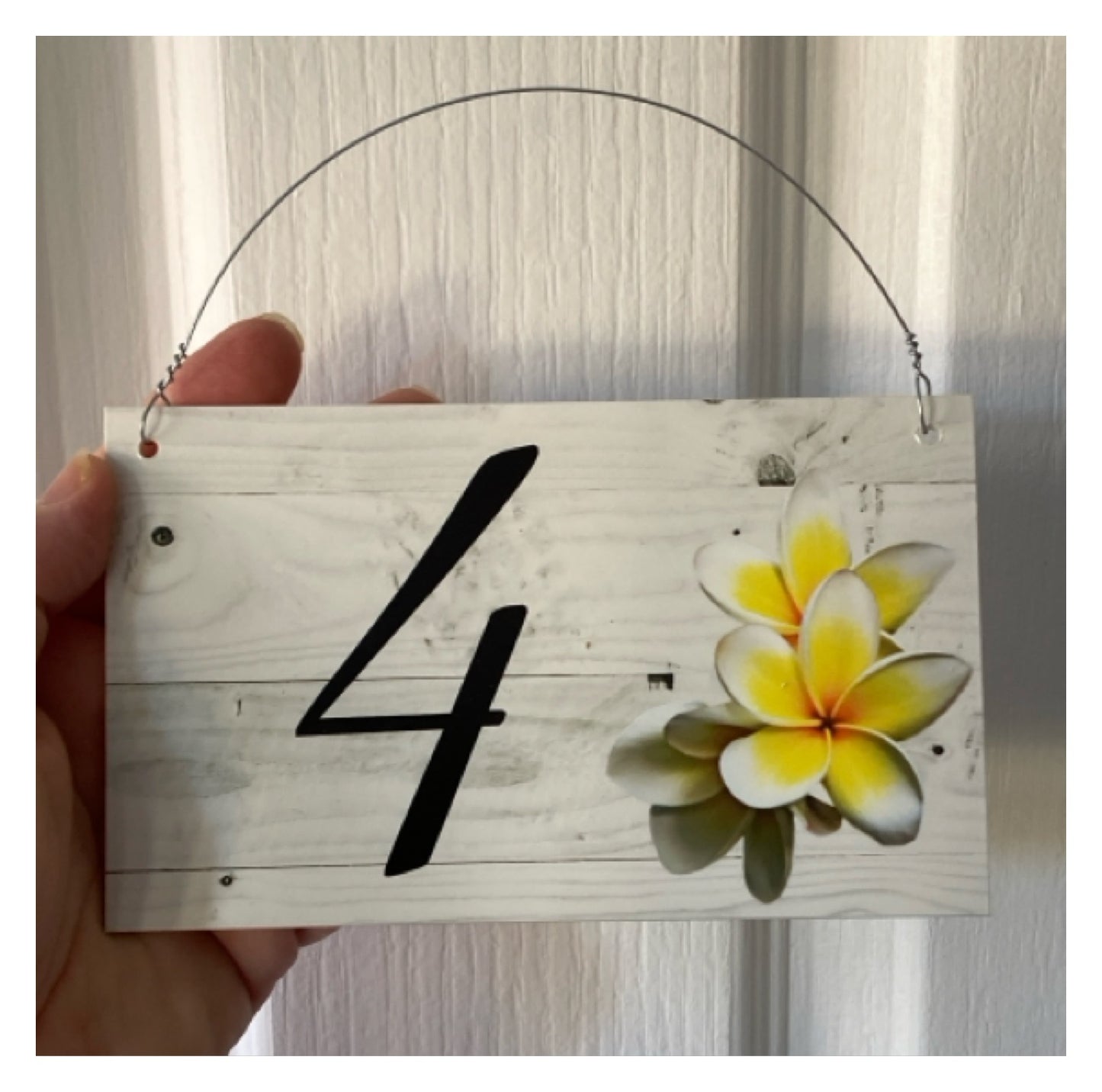 Frangipani Custom Wording Text Name Sign