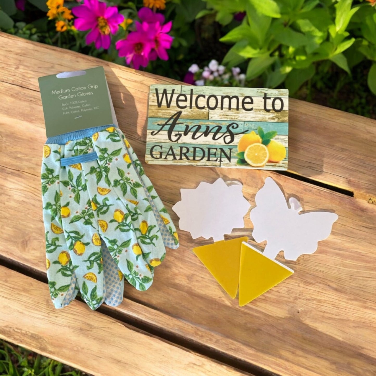 Garden Lemon Gloves Personalised Sign Gardener Gift Set - The Renmy Store Homewares & Gifts 