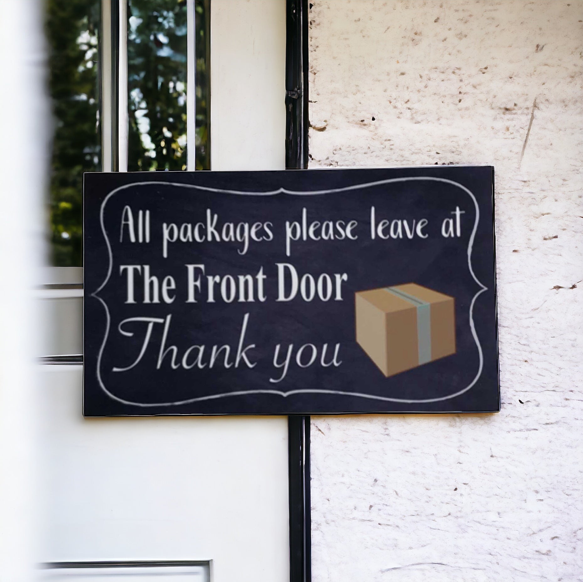 Courier Delivery Leave Packages Front Door Sign - The Renmy Store Homewares & Gifts 