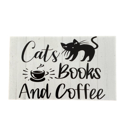 Cats Books and Coffee Sign