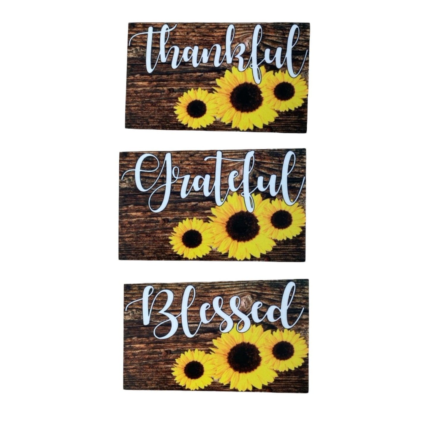 Sunflower Utensils Thankful Grateful Blessed Sign Gift