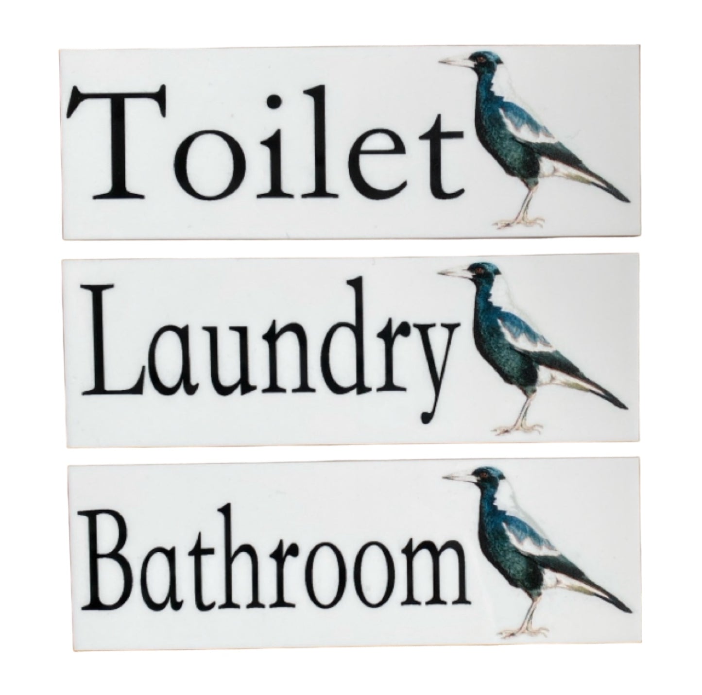 Magpie Bird Toilet Laundry Bathroom Door Sign - The Renmy Store Homewares & Gifts 