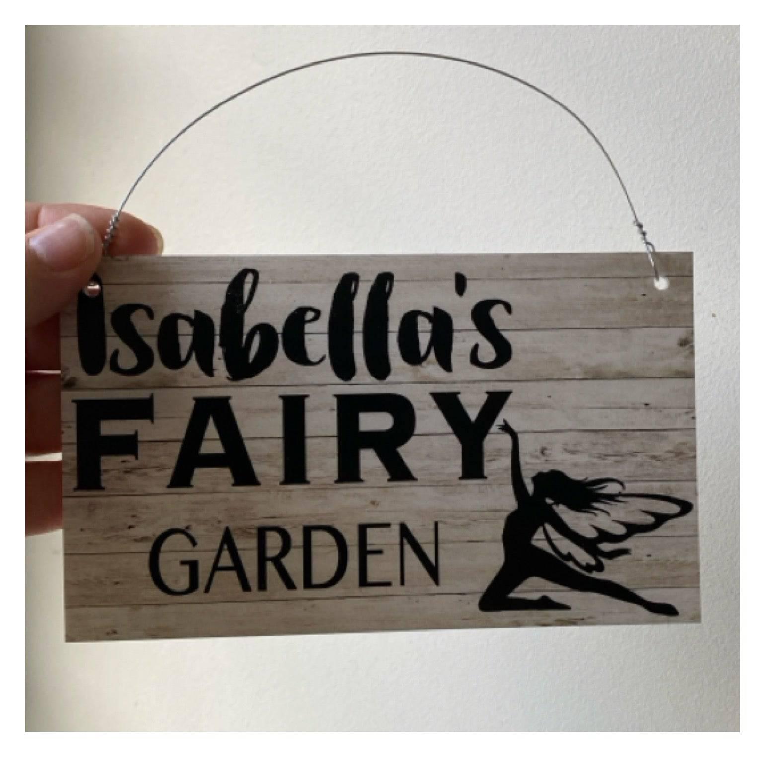 Fairy Kneeling House Name Feature Plaque high quality - Outdoor Hanging Metal Black House Sign Personalised