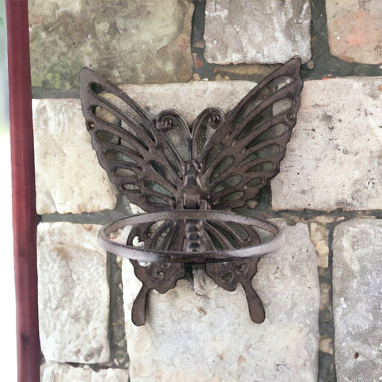Planter Pot Wall Stand Butterfly Rustic Iron - The Renmy Store Homewares & Gifts 