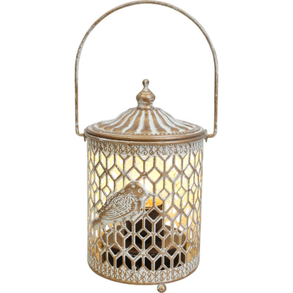 Lantern Light LED Rustic Bird Gold - The Renmy Store Homewares & Gifts 