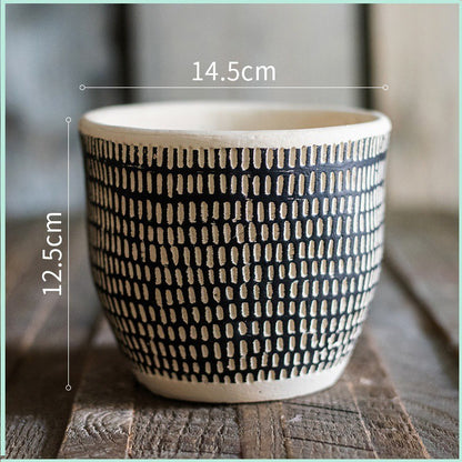 Planter Pot Garden Succulent Cactus Plant Rustic Black