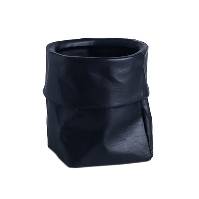 Rustic Bag Planter Pot - Ceramic Paper Bag Flower Pot