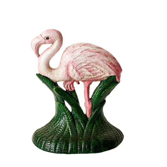 Door Stop Flamingo Pink Bird Coastal Cast Iron