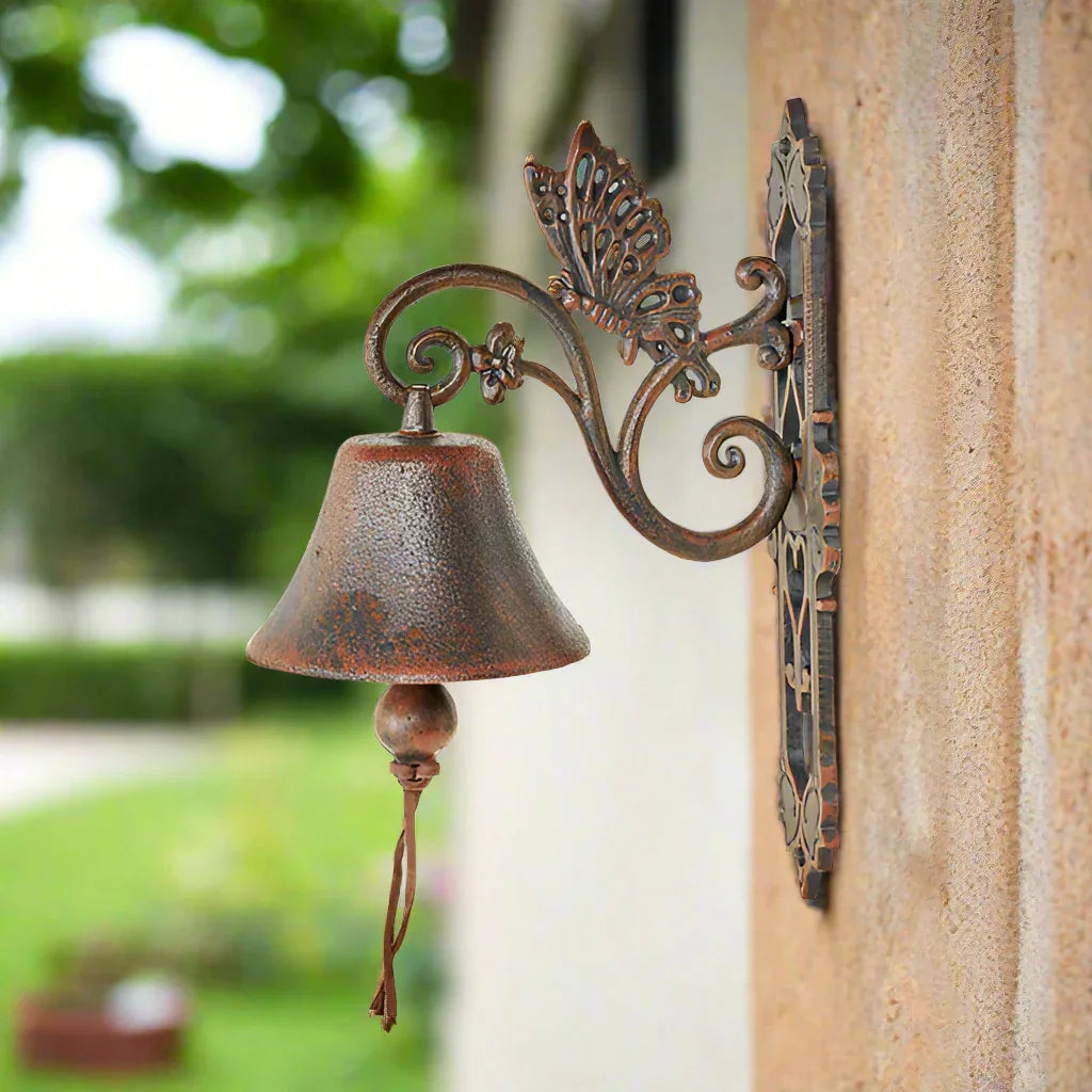 Doorbell Butterfly Rustic Cast Iron