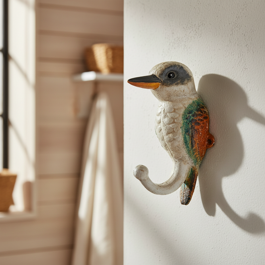 Kookaburra Bird Iron Hook 15cm x 8cm | Cast Iron Wall Hook