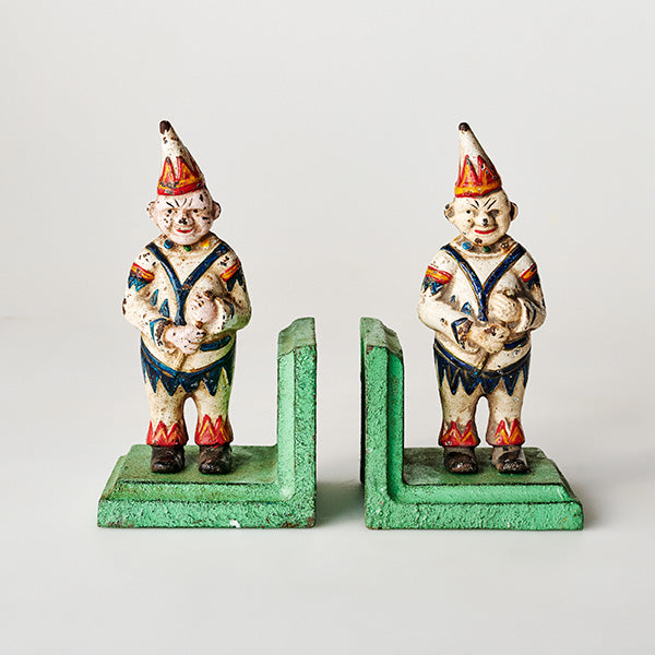 Clown Bookend Vintage Cast Iron Book End 18cm
