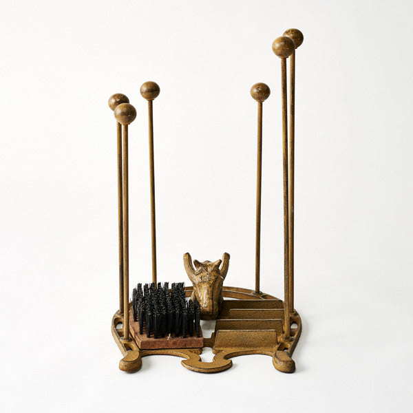 Cast Iron Horse Boot Holder Scraper Brush - Boot Rack