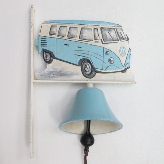 Kombi Van Blue Cast Iron Doorbell 35cm | Retro Coastal Rustic Decor