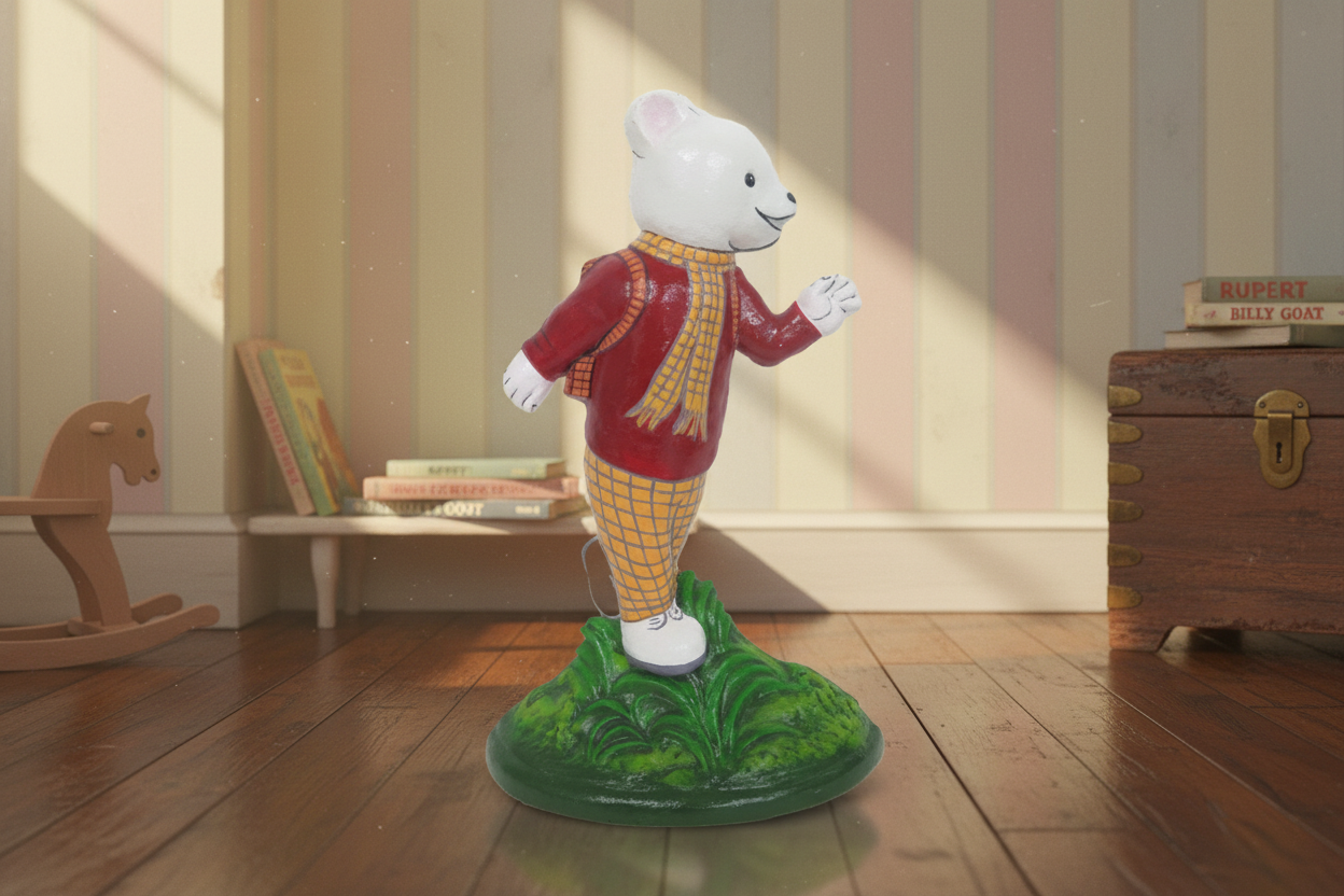 Rupert Bear Doorstop Vintage Cast Iron Door Stop 31cm