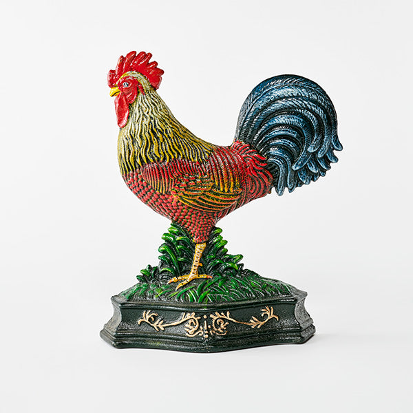 Large Rooster Door Stop | Vintage Farmhouse Cast Iron Style Doorstop