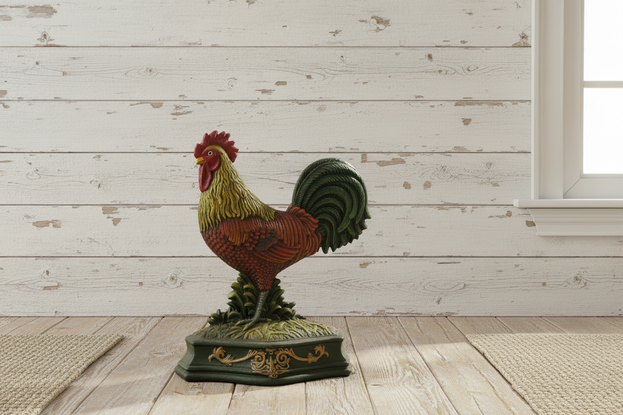 Rooster Doorstop Large Vintage Cast Iron Door Stop