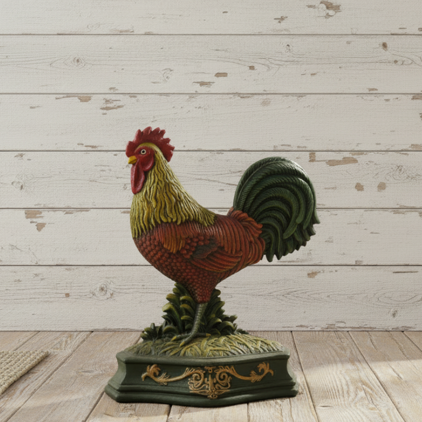 Rooster Doorstop Large Vintage Cast Iron Door Stop