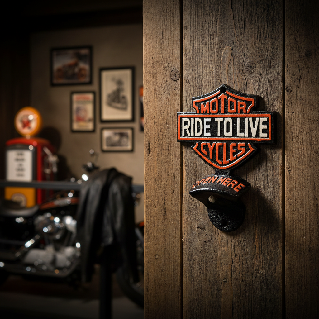 Motorbike Motorcycle Wall Mount Bottle Opener - Vintage Cast Iron