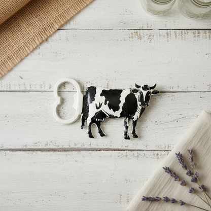 Cow Black White Dairy Bottle Opener - Vintage Cast Iron