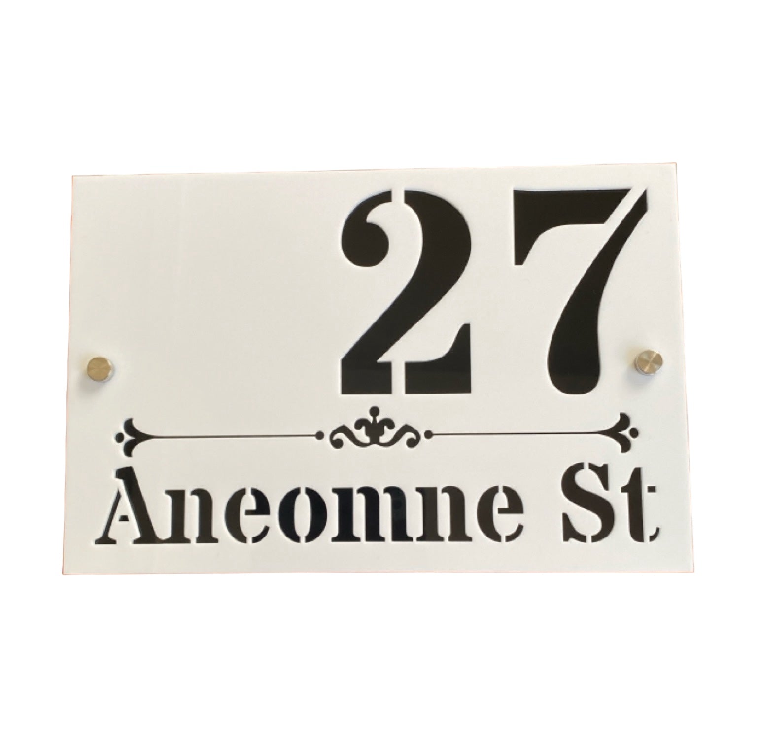 Personalised Street Number Address Letter Box White House Custom Classic Sign - The Renmy Store Homewares & Gifts 