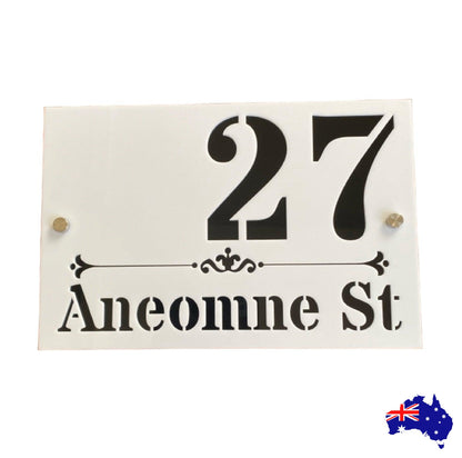 Personalised Street Number Address Letter Box White House Custom Classic Sign - The Renmy Store Homewares & Gifts 