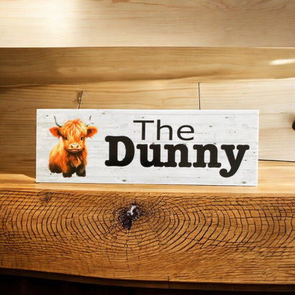 The Dunny Highland Cow Toilet Outback Sign