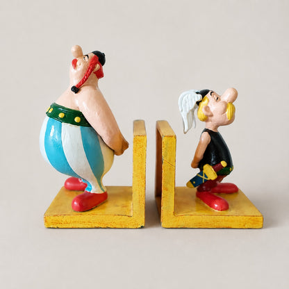 Asterix & Obelix Bookend Set | Vintage Retro Cartoon Comic Book Ends | Home Library Decor | Novelty Gift