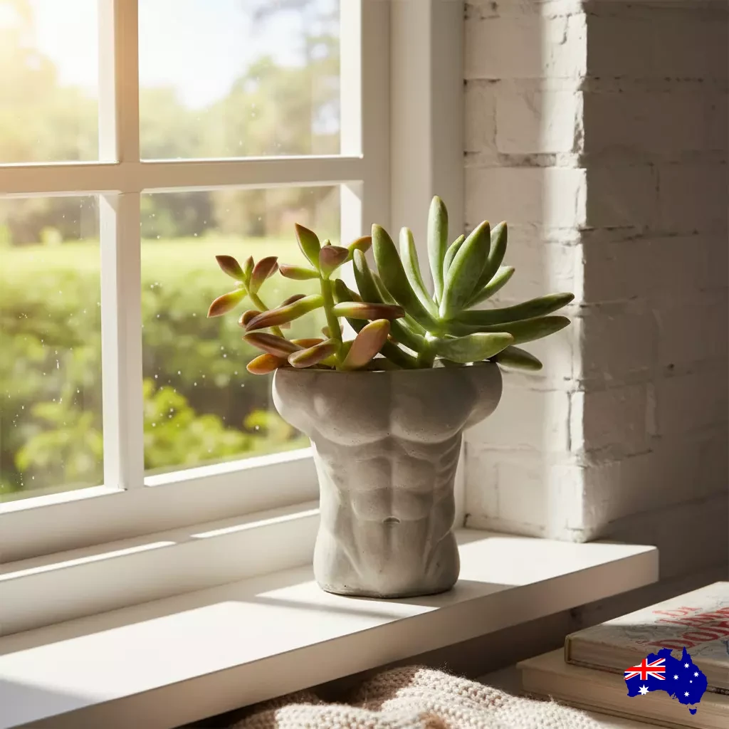 Planter Pot Man Bod Aussie Handmade Concrete