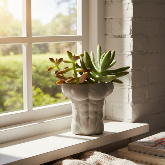 Planter Pot Man Bod Aussie Handmade Concrete