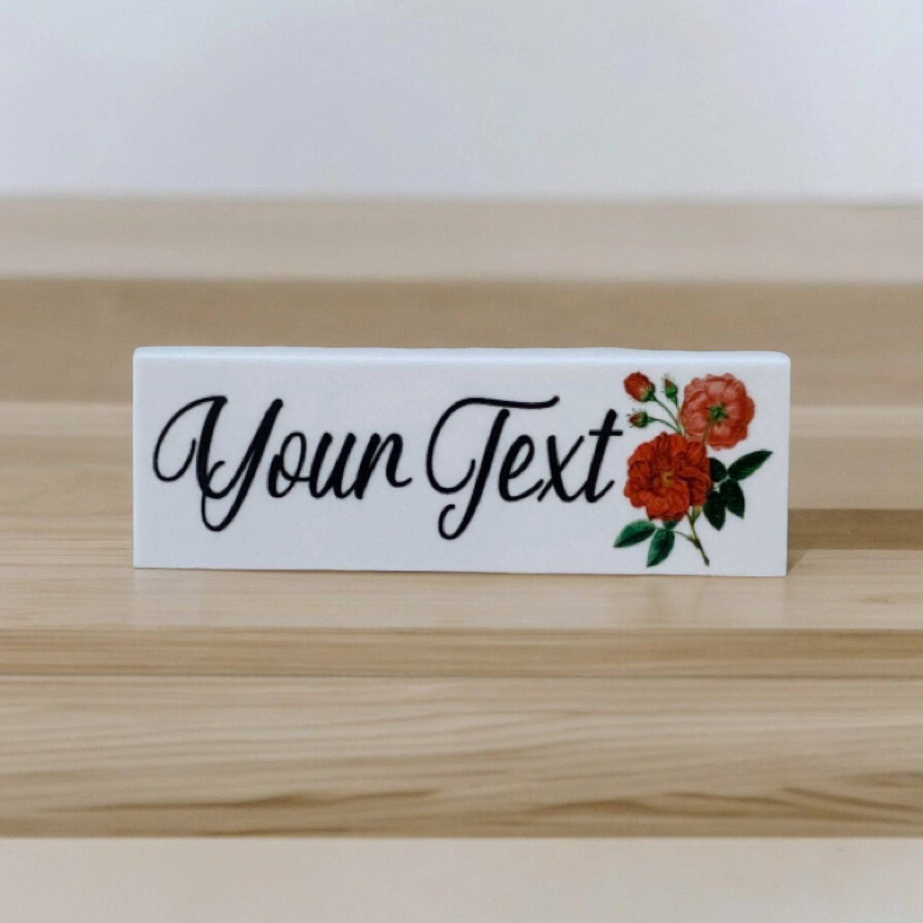 Custom Personalised Your Text Red Rose Sign - The Renmy Store Homewares & Gifts 