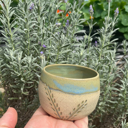 Handmade Green Blue Wheat Ceramic Mug Cup | Aussie Made Wolf and Clay Gift