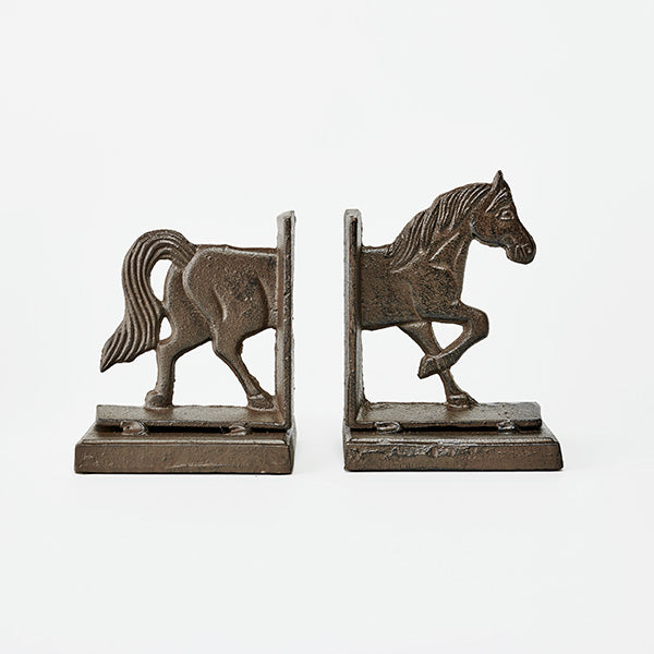 Horse Bookends | Rustic Cast Iron Pair | Farmhouse Decor