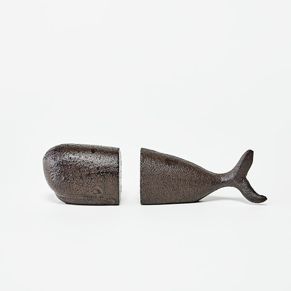 Whale Bookends | Rustic Cast Iron Pair | Coastal Beach House Decor
