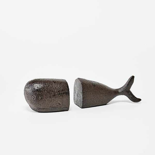 Whale Bookends | Rustic Cast Iron Pair | Coastal Beach House Decor