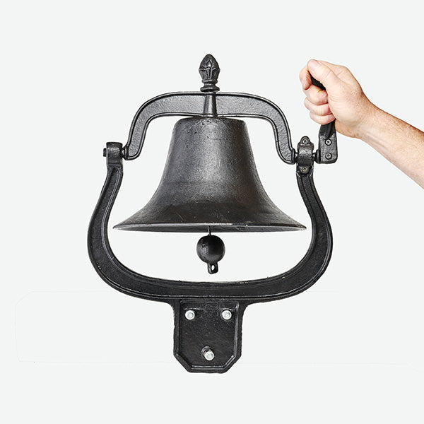 Large School Dinner Bell | Antique Style Cast Iron | Farmhouse Country