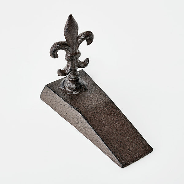 Fleur De Lis Wedge Doorstop | French Provincial Vintage Cast Iron