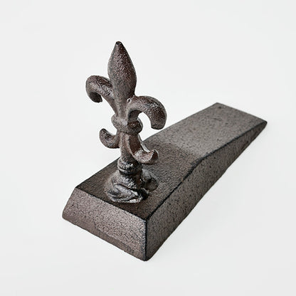 Fleur De Lis Wedge Doorstop | French Provincial Vintage Cast Iron