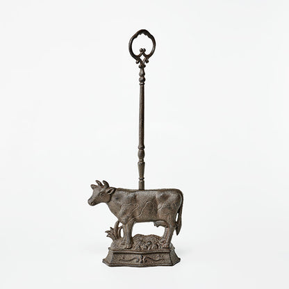 Cow Doorstop with Handle | Vintage Cast Iron Farmhouse Decor
